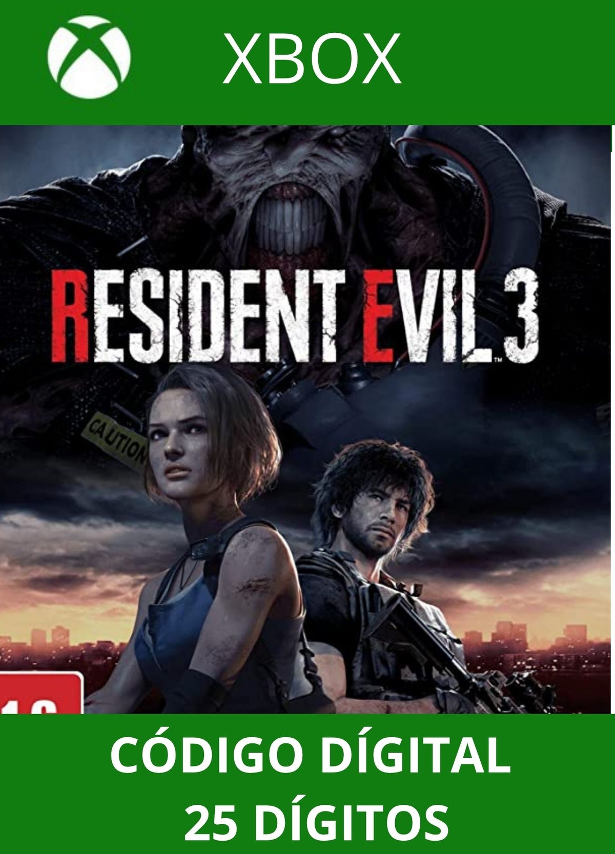 RESIDENT EVIL 3 XBOX ONE/SERIES Código 25 Digítos Região