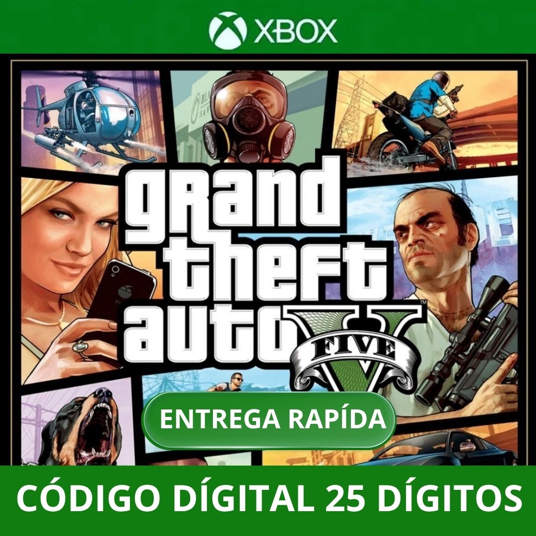 GTA 5 ( Modo Online e História) XBOX ONE/SERIES Código 25 Digítos Região