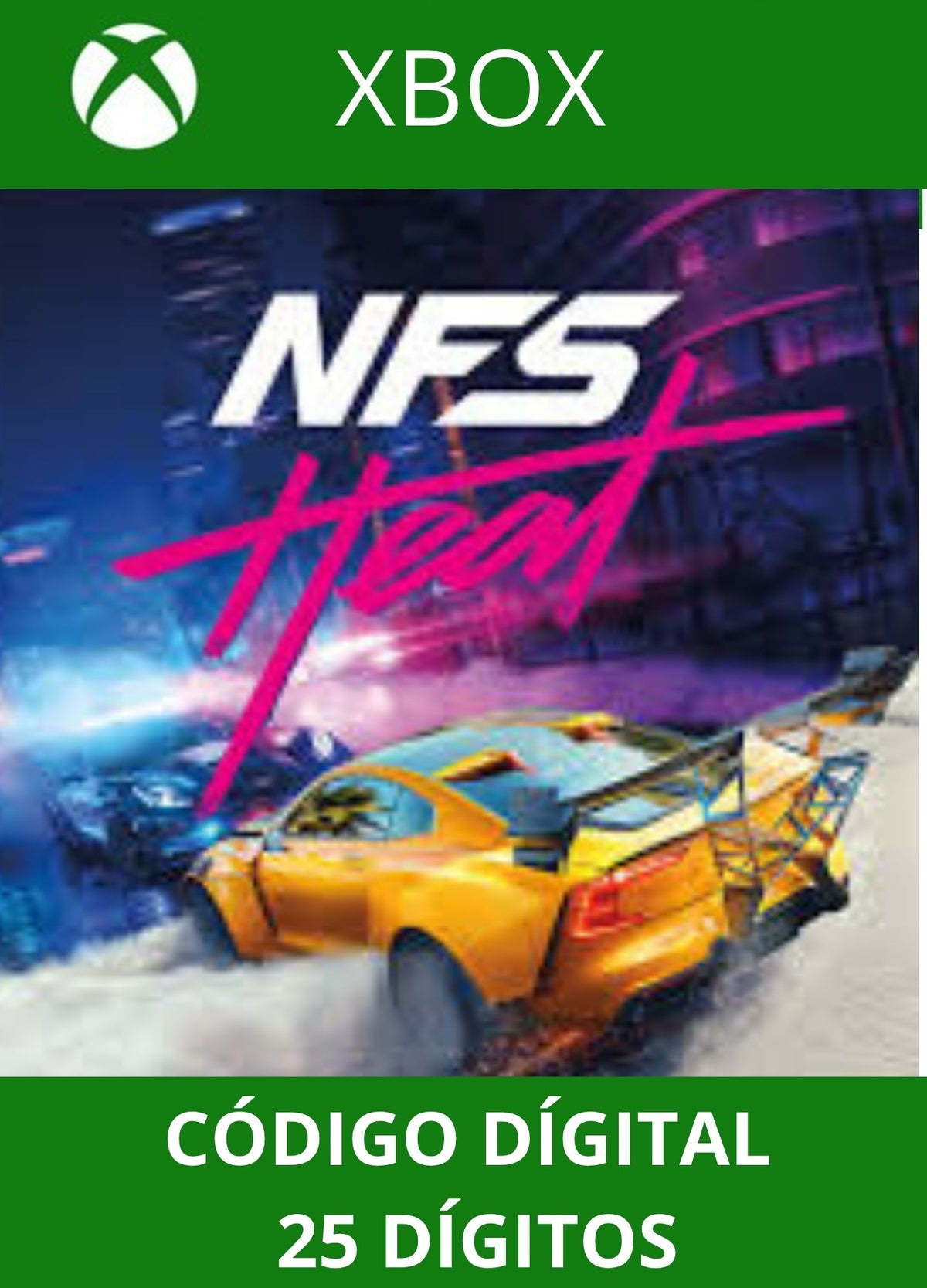 NEED FOR SPEED HEAT XBOX ONE/SERIES Código 25 Digítos Região