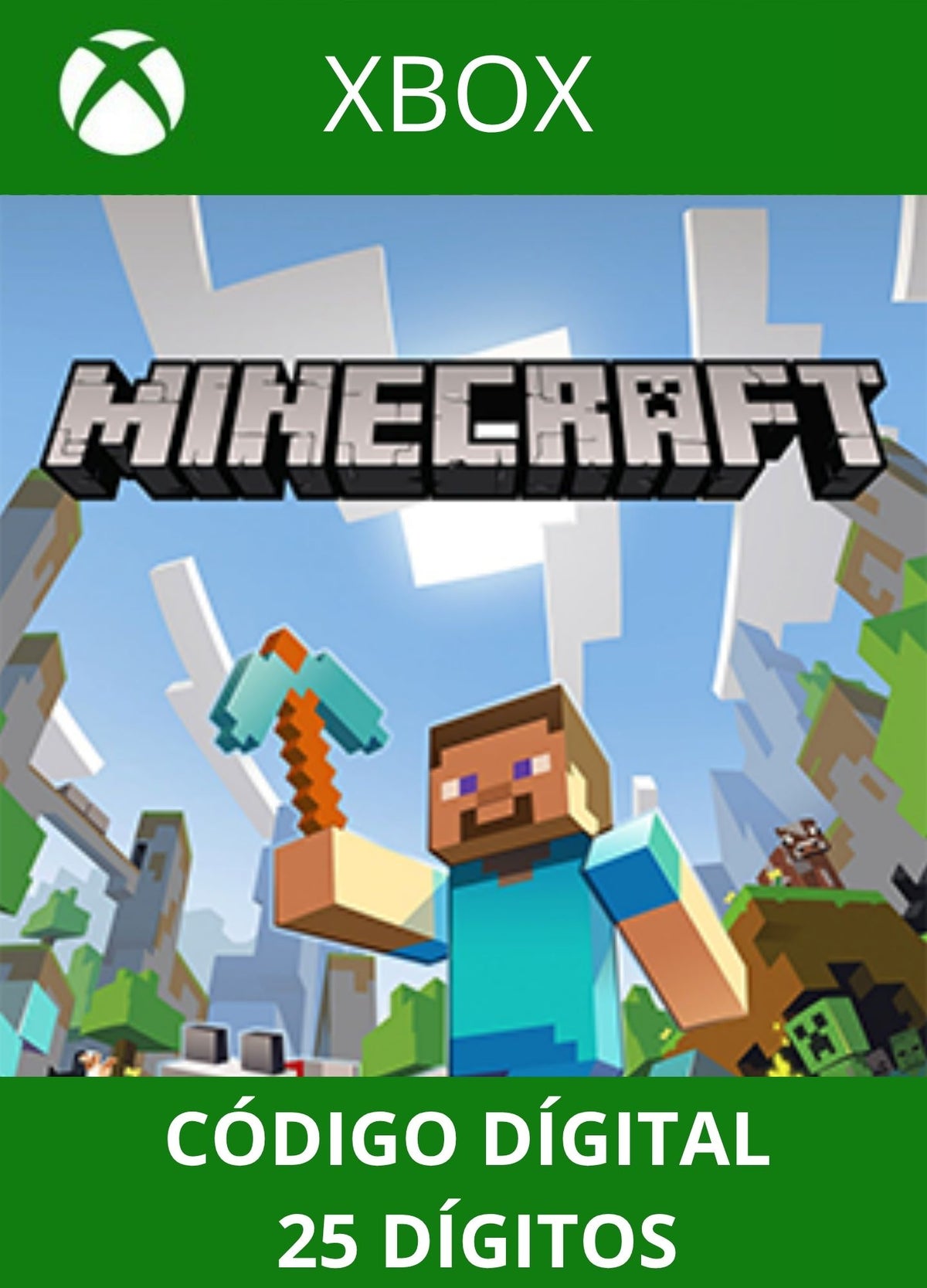 MINECRAFT XBOX ONE/SERIES Código 25 Digítos Região