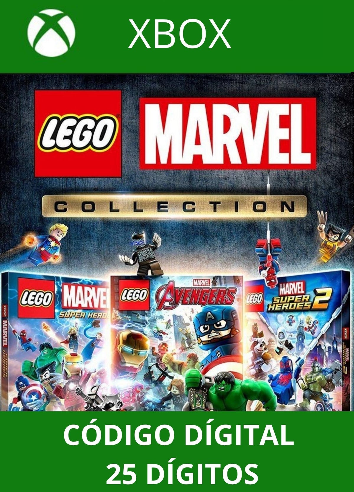 Coleção LEGO Marvel - Vingadores - Super Heroes - Super Heroes 2- XBOX ONE/SERIES Código 25 Digítos Região