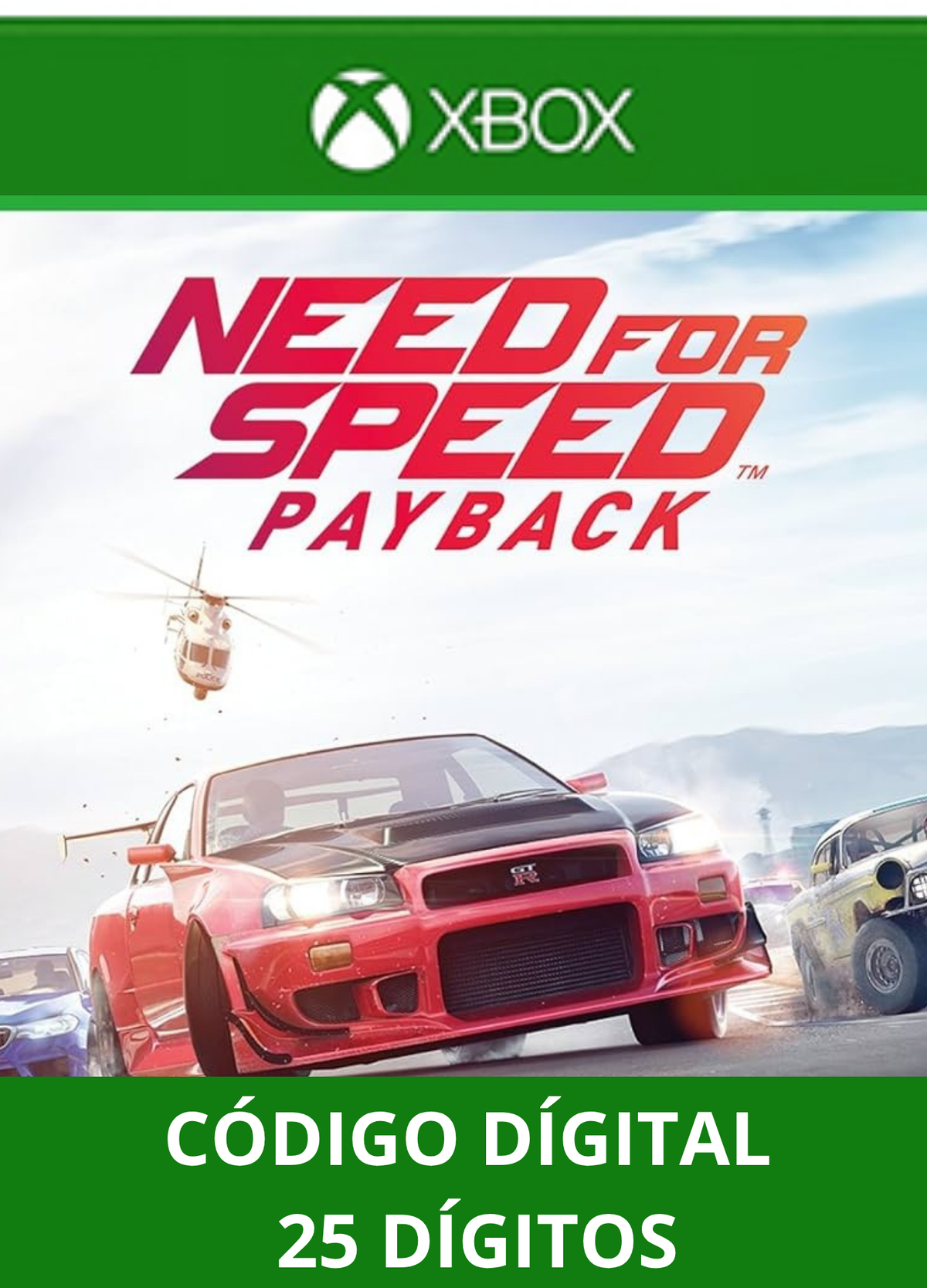 NEED FOR SPEED PAYBACK XBOX ONE/SERIES Código 25 Digítos Região