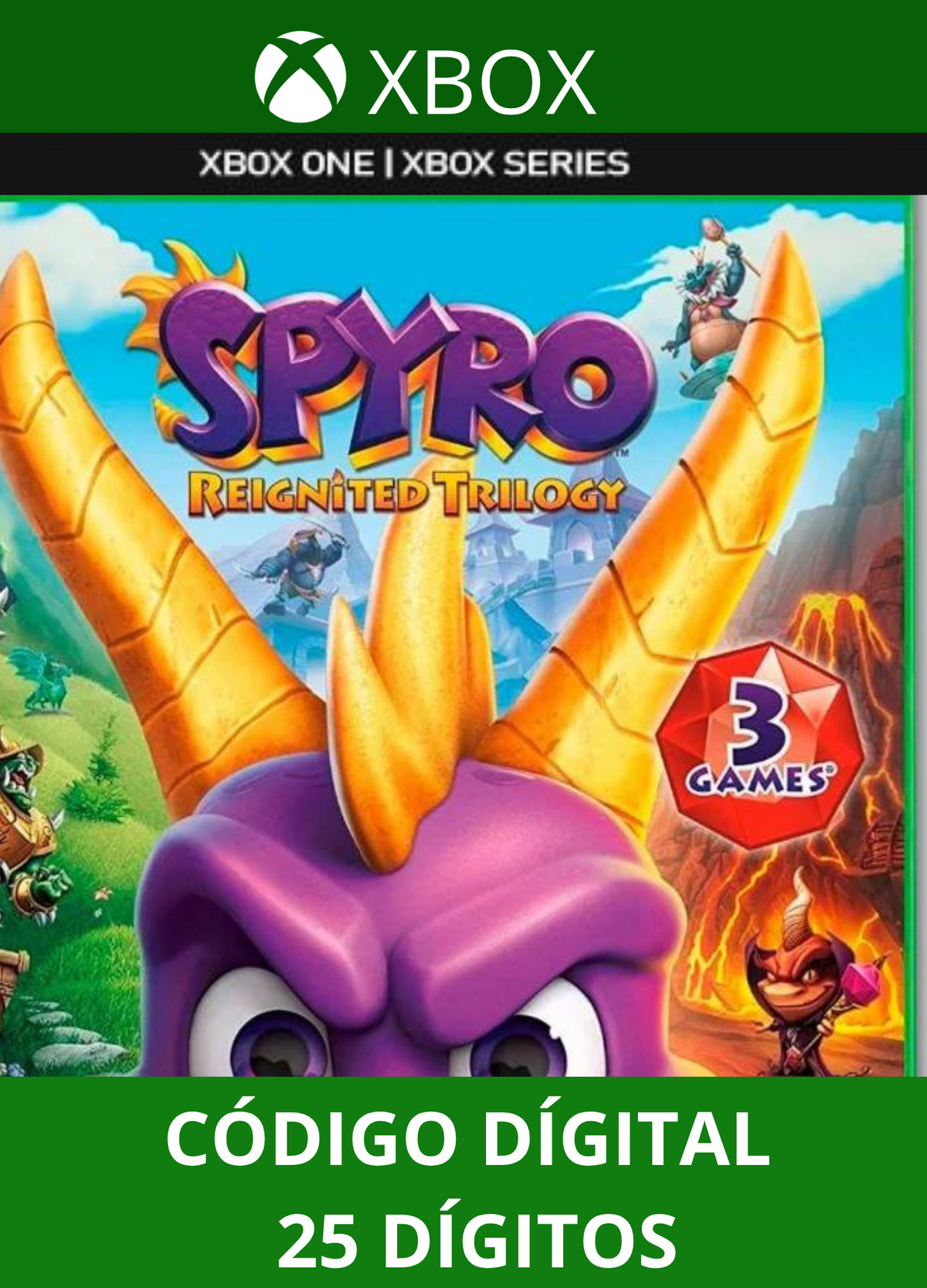 Spyro Reignited Trilogy - XBOX ONE/SERIES Código 25 Digítos Região
